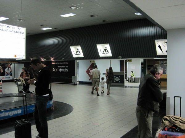 From the baggage claim area you will exit through the Customs and Excise passage area where you will be met by someone from Ozondjahe Safaris holding a sign in the arrival hall of the airport waiting to pick you up.