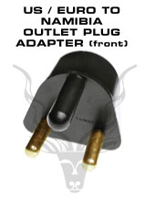 American / European To Namibia Outlet Plug Adapter – To be plugged in a 220V Namibia outlets. Will accept American and European plugs.