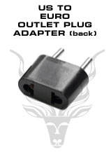 American to European Outlet Plug Adapter – To be plugged in a 220V European outlets. Will accept American plugs.